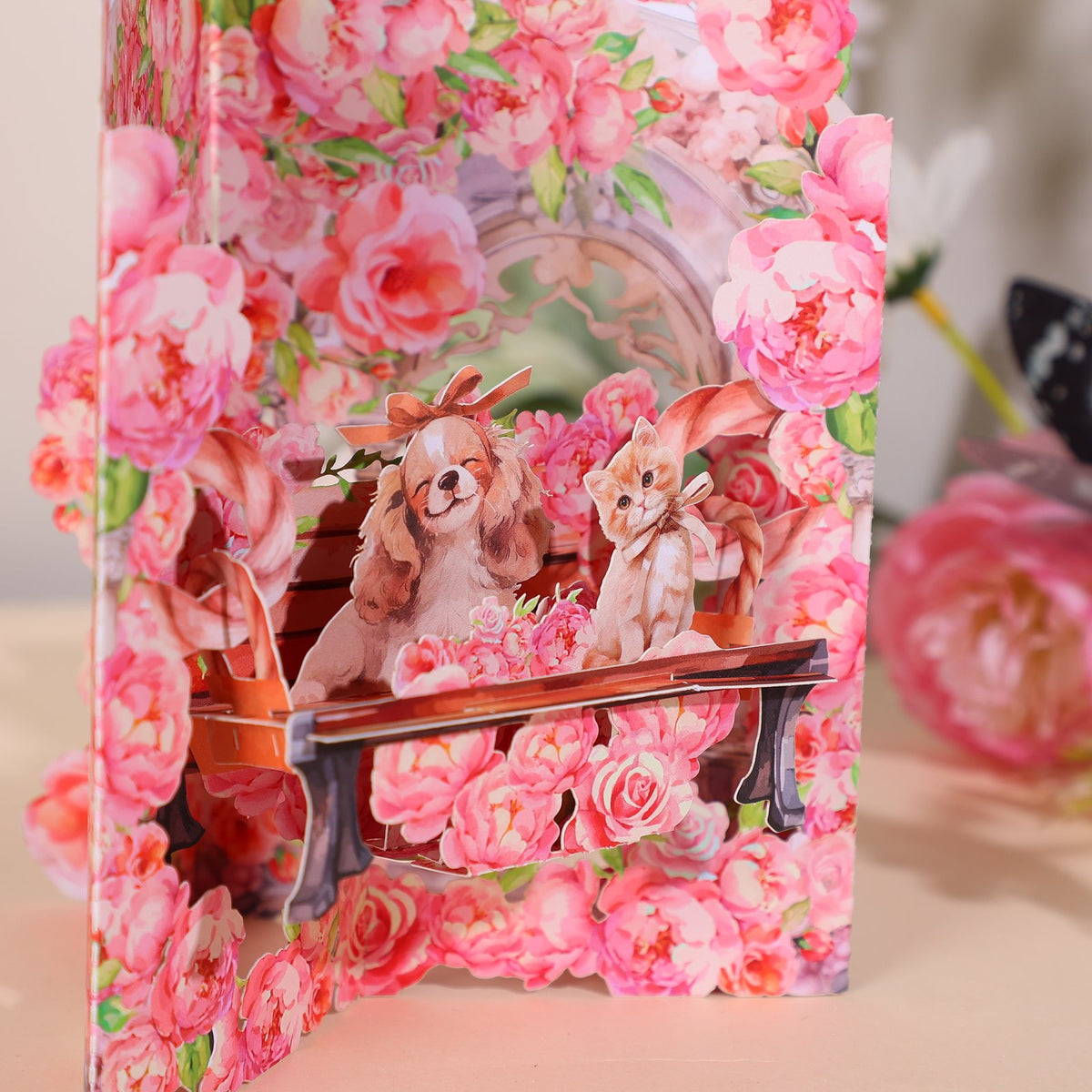 Rose Dog 3D Pop Up Card