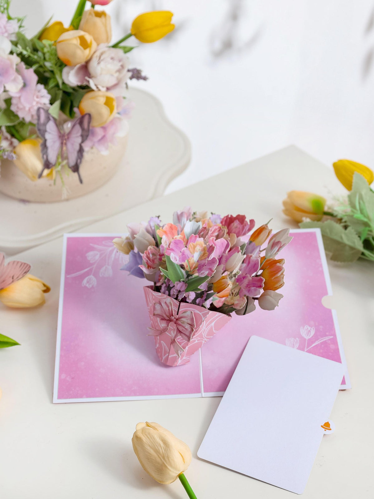 Tulip Flower Bouquet 3D Pop Up Card