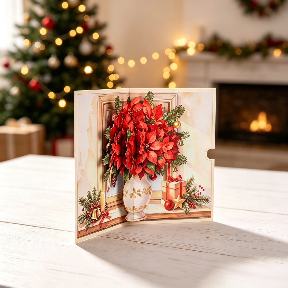 Christmas Flower Greeting Card
