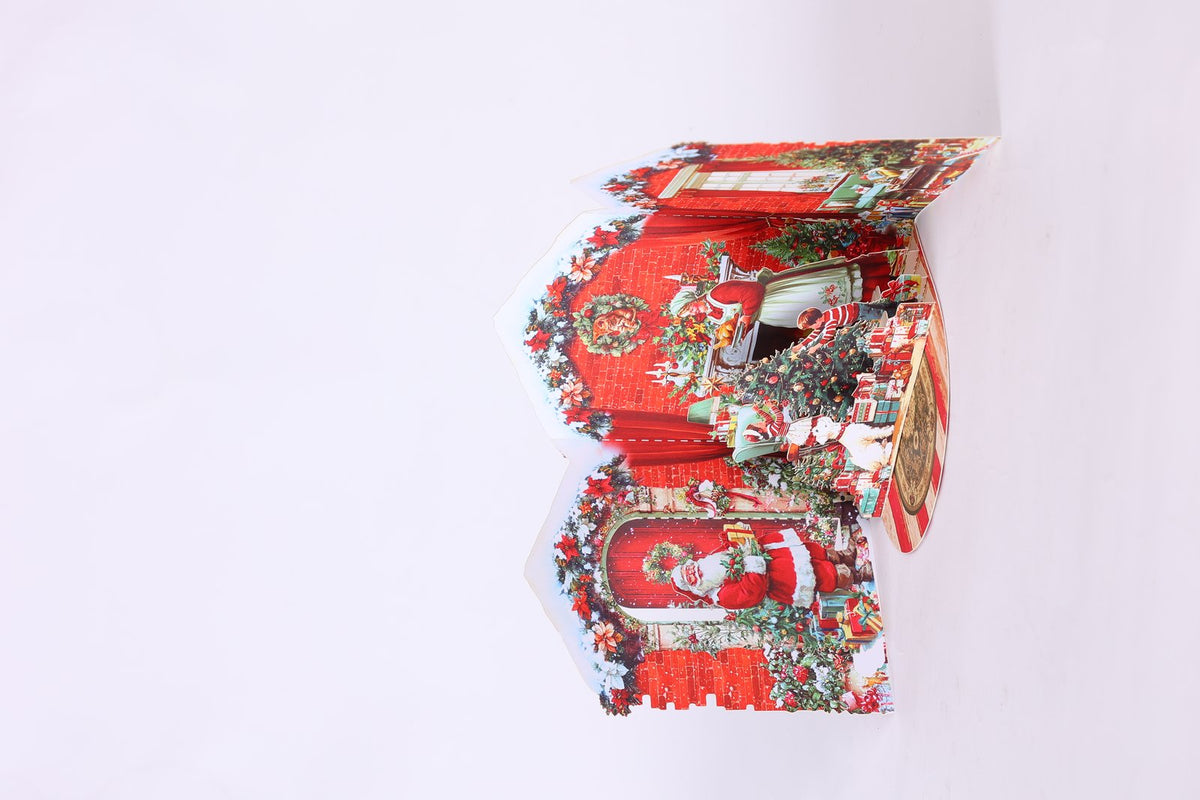 Christmas Fireplace Puppy 3D Pop Up Card