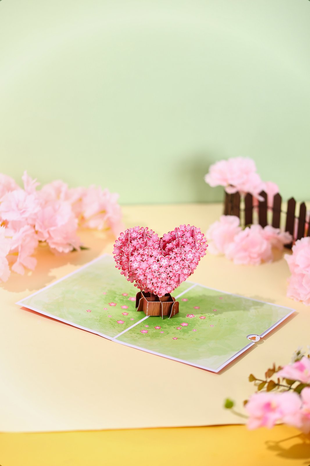 Cherry Blossom Heart Greeting Card