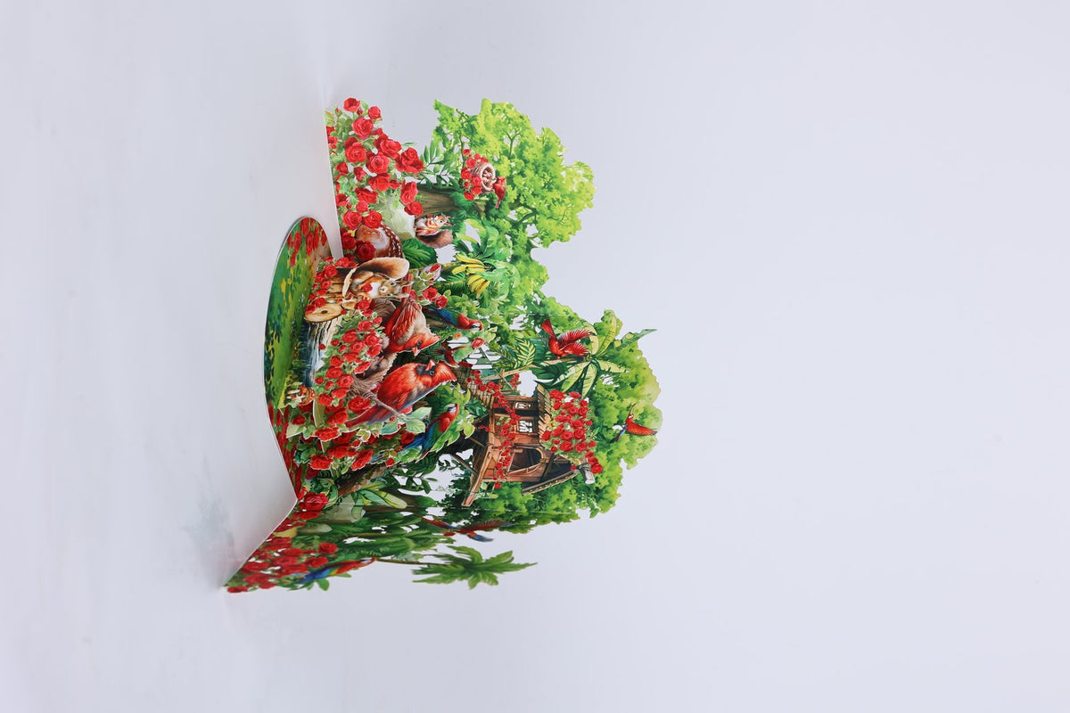 Forest Cardinal Double Door 3D Pop Up Card