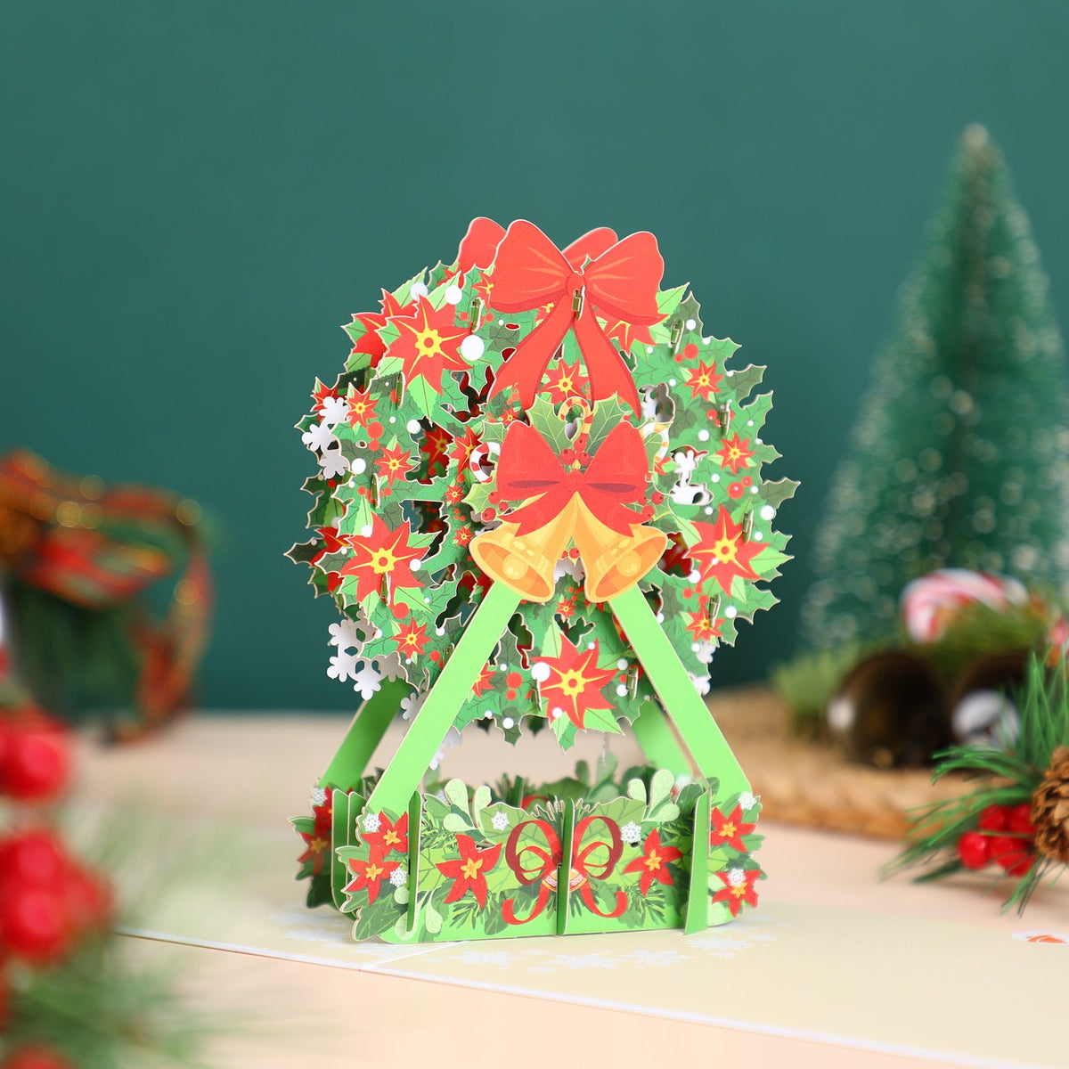 Christmas Ferris Wheel Flip Pop Up Card Large