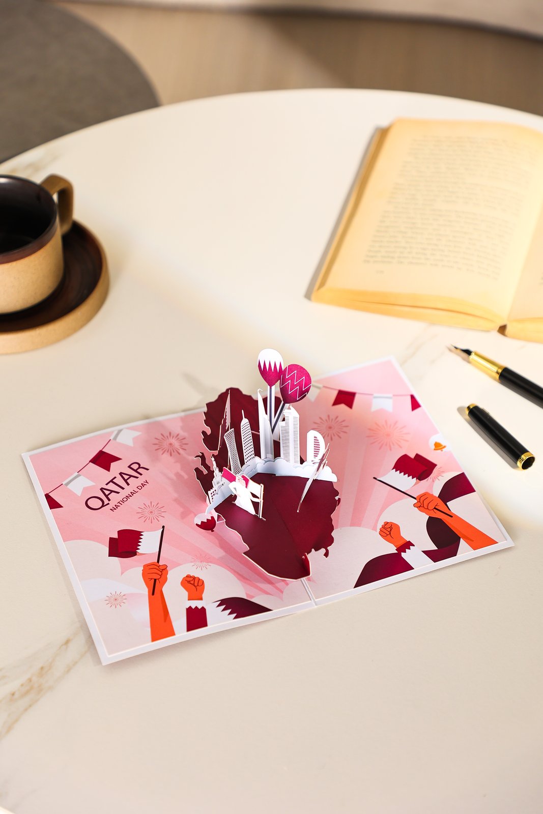 Qatar National Day Map 3D Pop Up Card