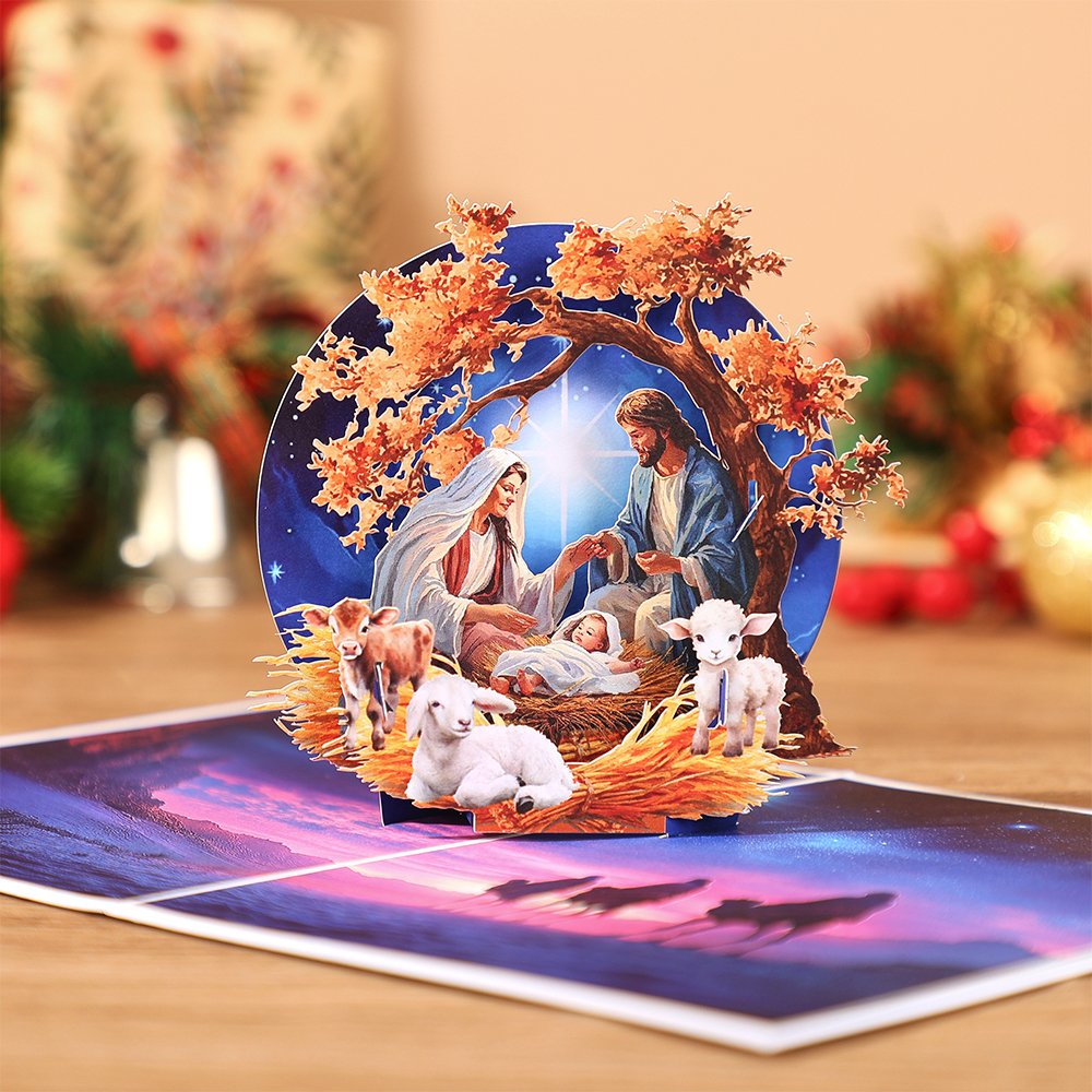 Round Window Scenery Flip Pop Up Card