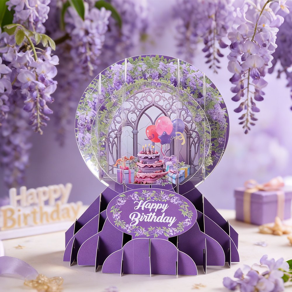 Purple Magic Garden Crystal Ball Card