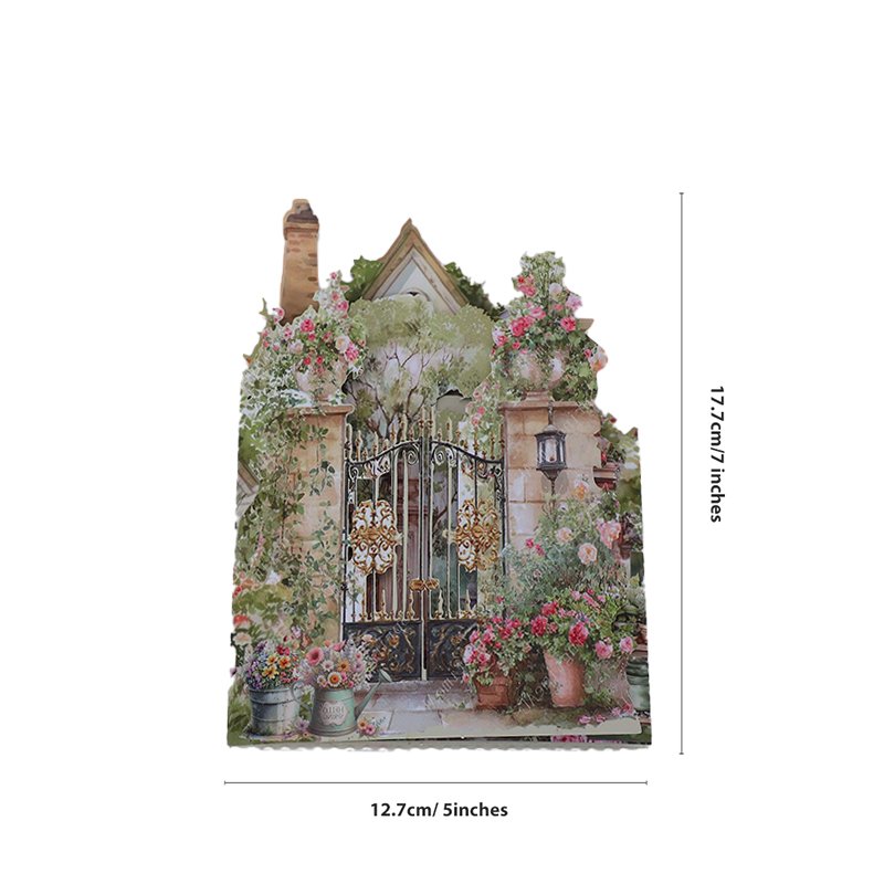 Green Garden Double Door Pop Up Card
