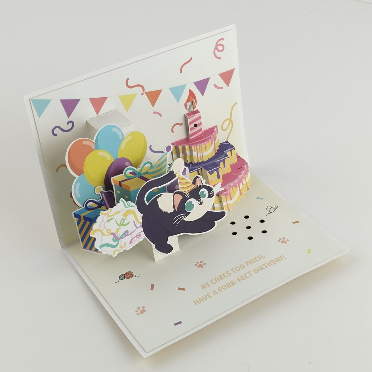 LED Lights & Music Cat Butt Birthday 3D Pop Up Card