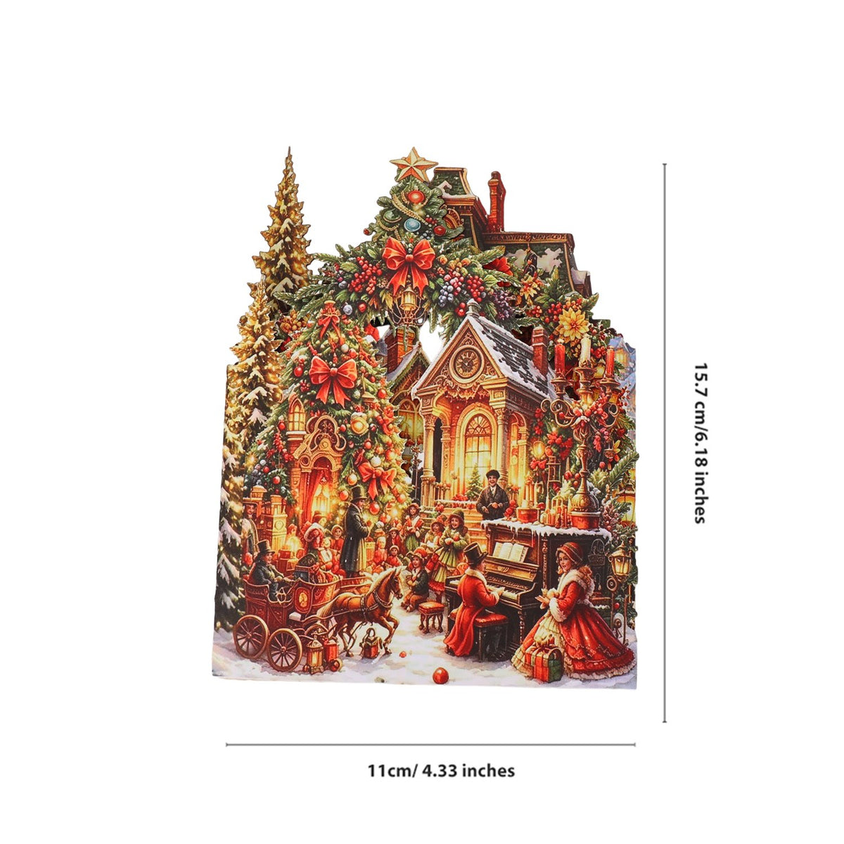 Christmas Scene Double Door 3D Pop Up Card