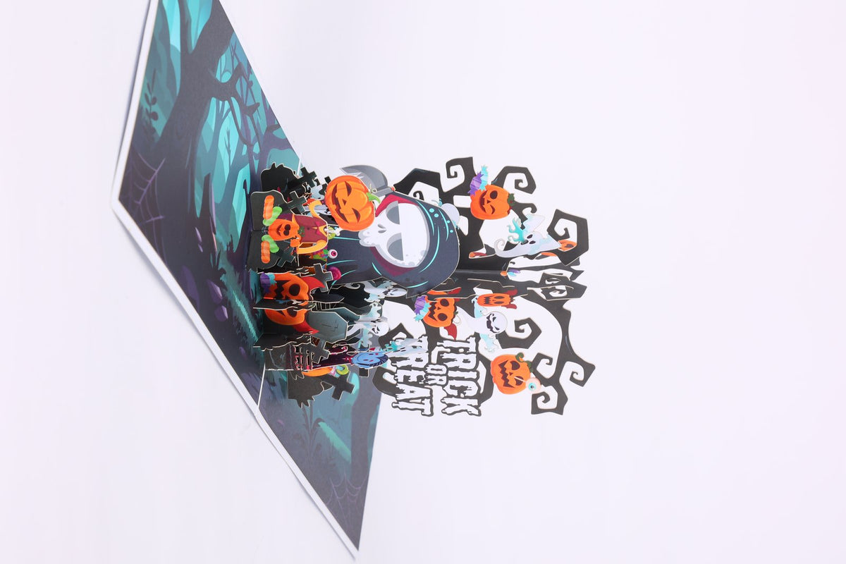 Blue Halloween Flip Pop Up Card