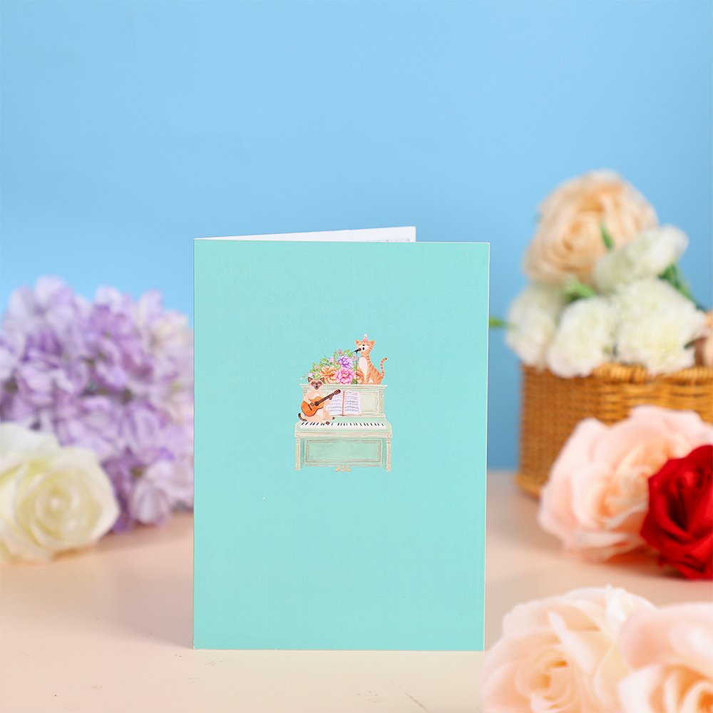 Cat Cake Flip Pop Up Card