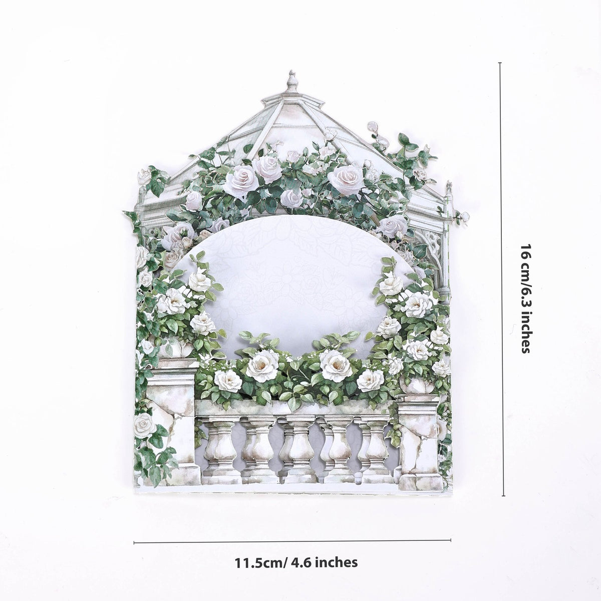 White Rose Double Door Pop Up Card