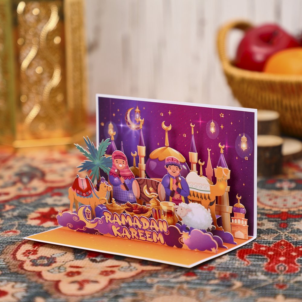 Purple Ramadan 90° 3D Pop Up Card