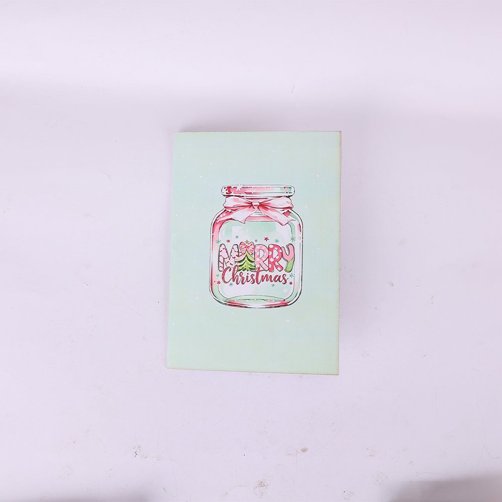 Christmas Pink Green Gift 3D Pop Up Card
