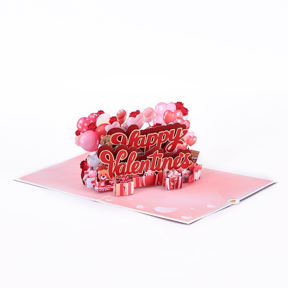 Valentine's Day Happy Heart 3D Pop Up Card