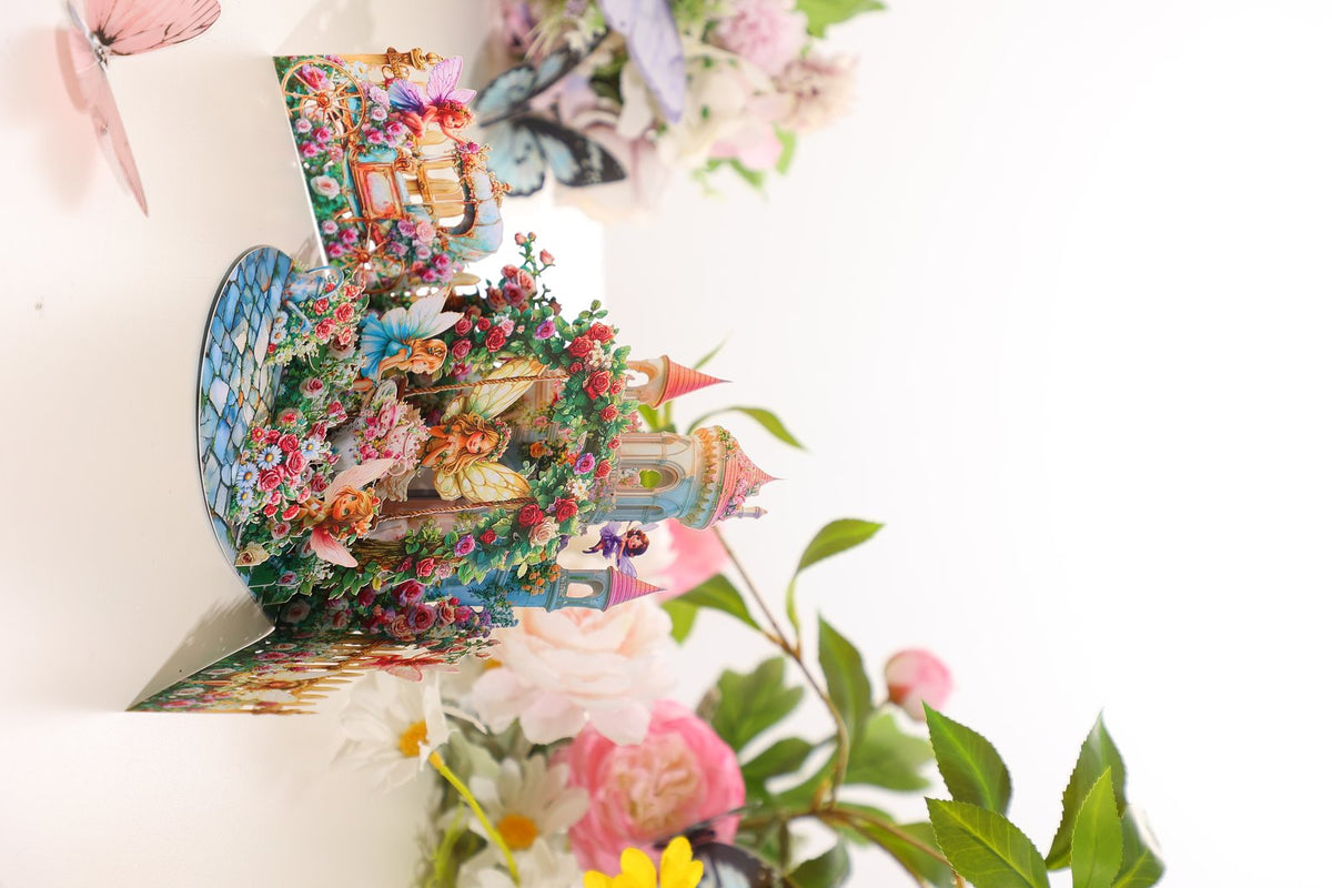Flower Wall Castle 3D Pop Up Card