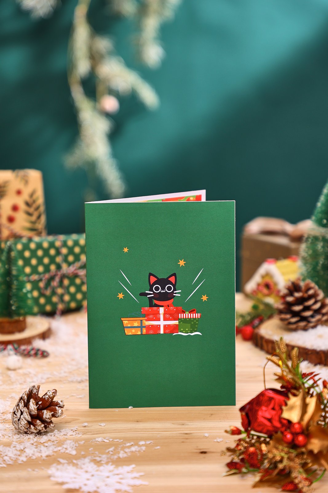 Cat Christmas Party Greeting Card