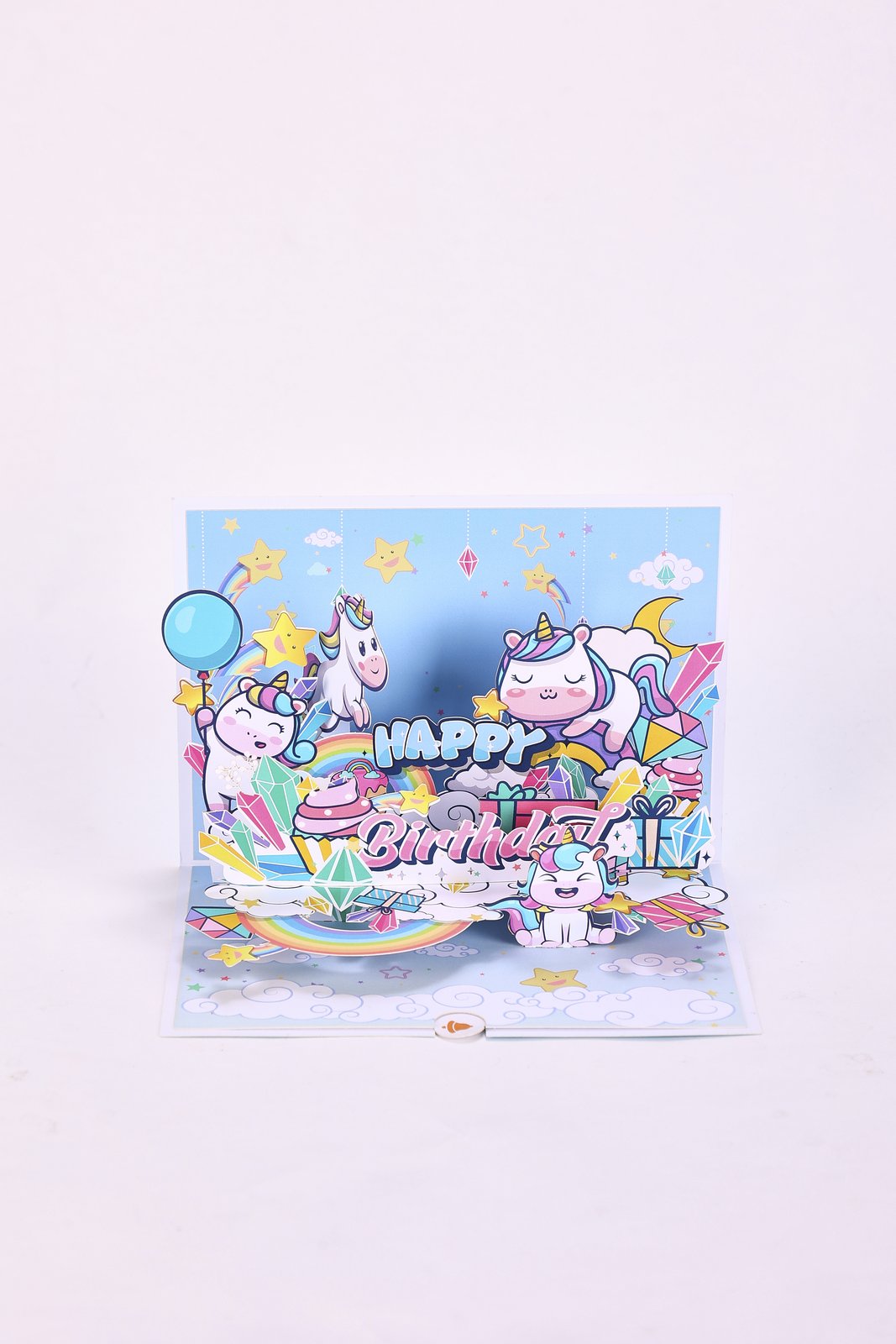 Blue Unicorn Birthday Greeting Card