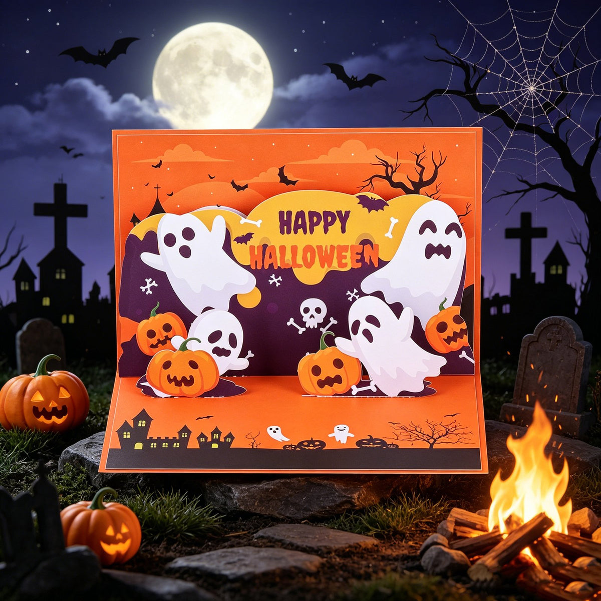 Halloween 90° 3D Pop Up Card