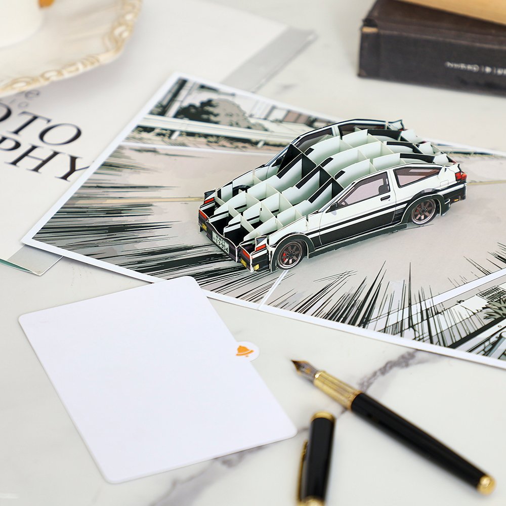 AE86 Sports Car Flip Pop Up Card
