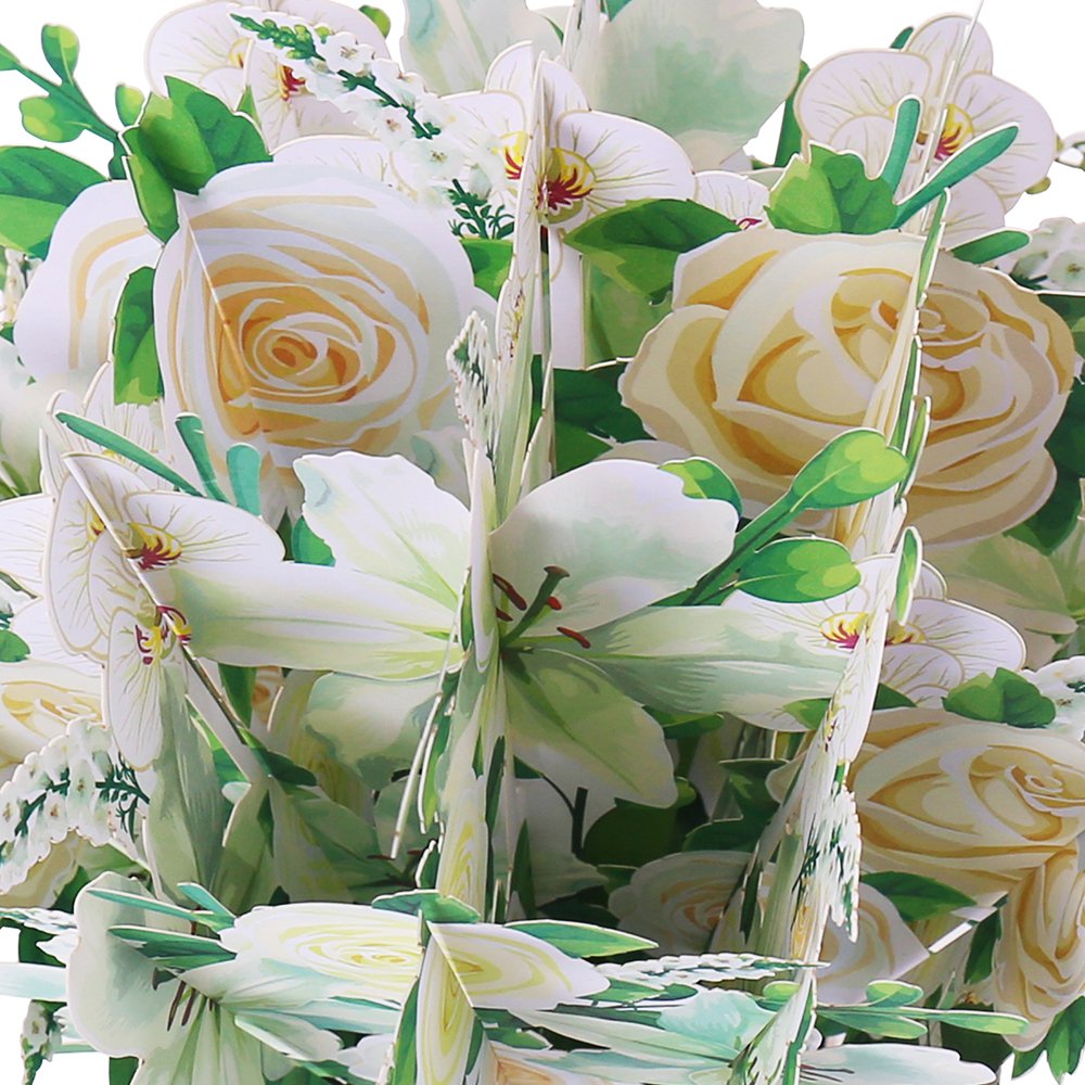 White Floral Box Card 3D Pop Up Card
