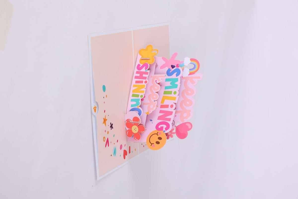 Rainbow Blessings Flip Pop Up Card