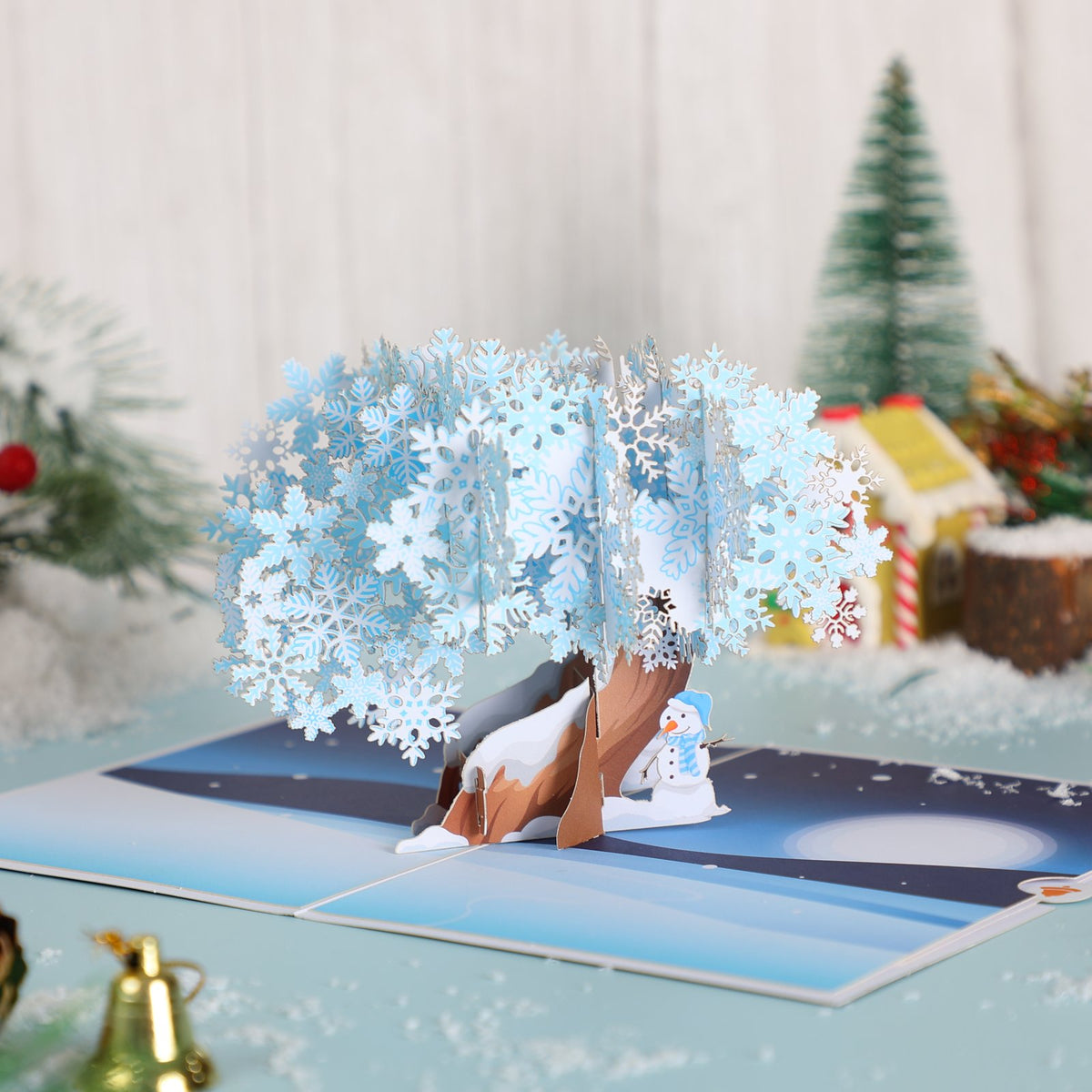 Paper-Cut Christmas Tree Flip Pop Up Card