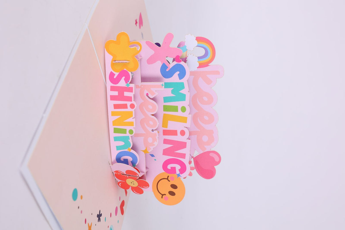 Rainbow Blessings Flip Pop Up Card