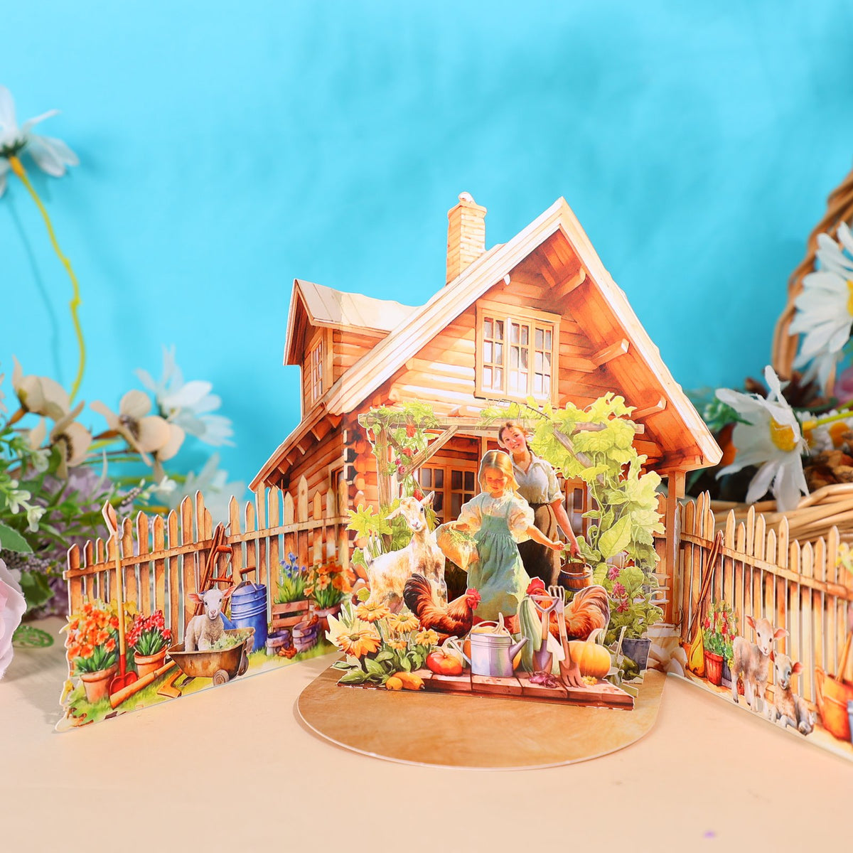 Europe Countryside Life Double Door Pop Up Card