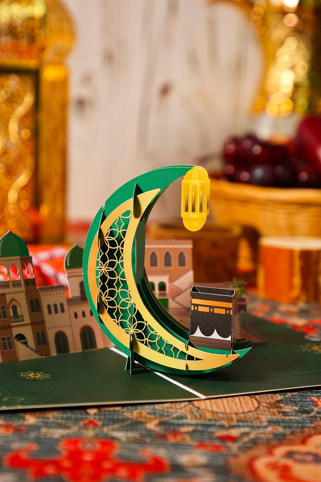 Mecca Kaaba Moon Greeting Card