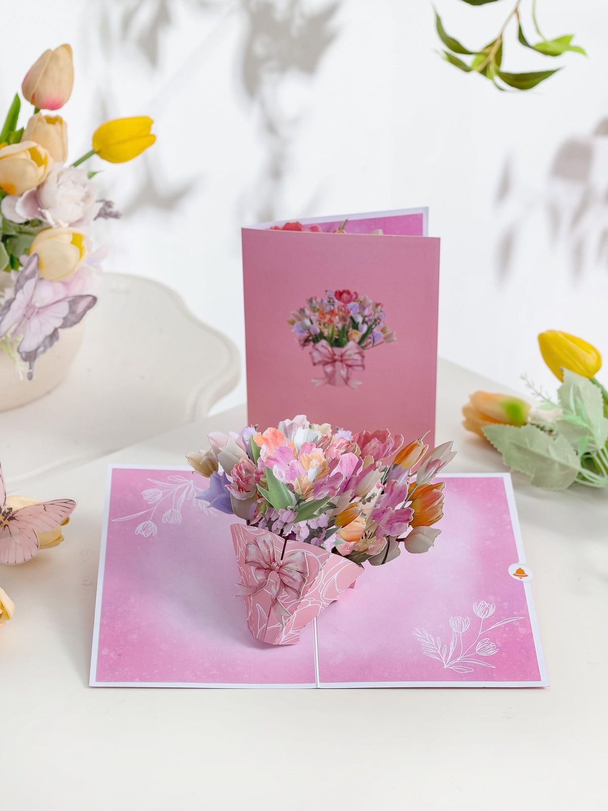 Tulip Flower Bouquet 3D Pop Up Card