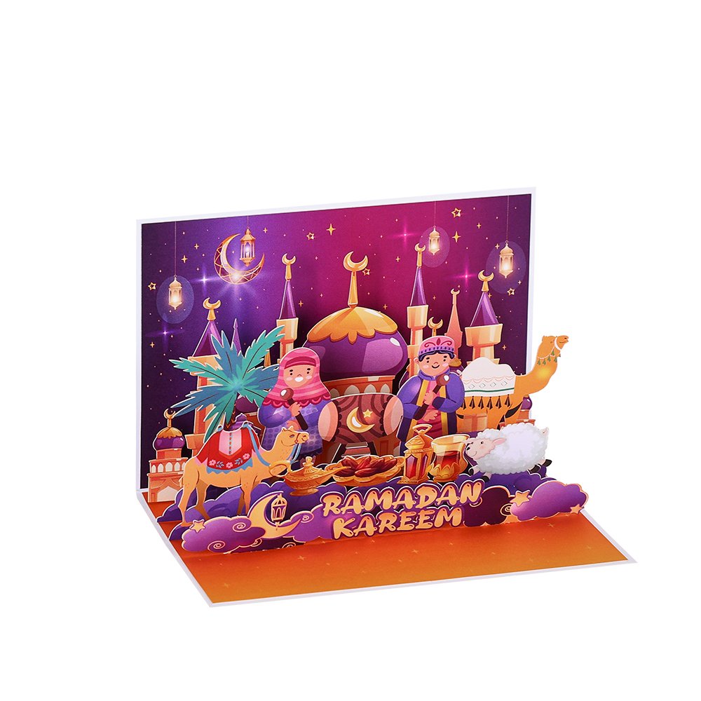 Purple Ramadan 90° 3D Pop Up Card