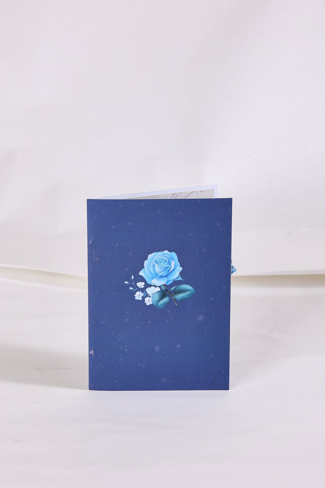 Blue White Rose Heart 3D Pop Up Card