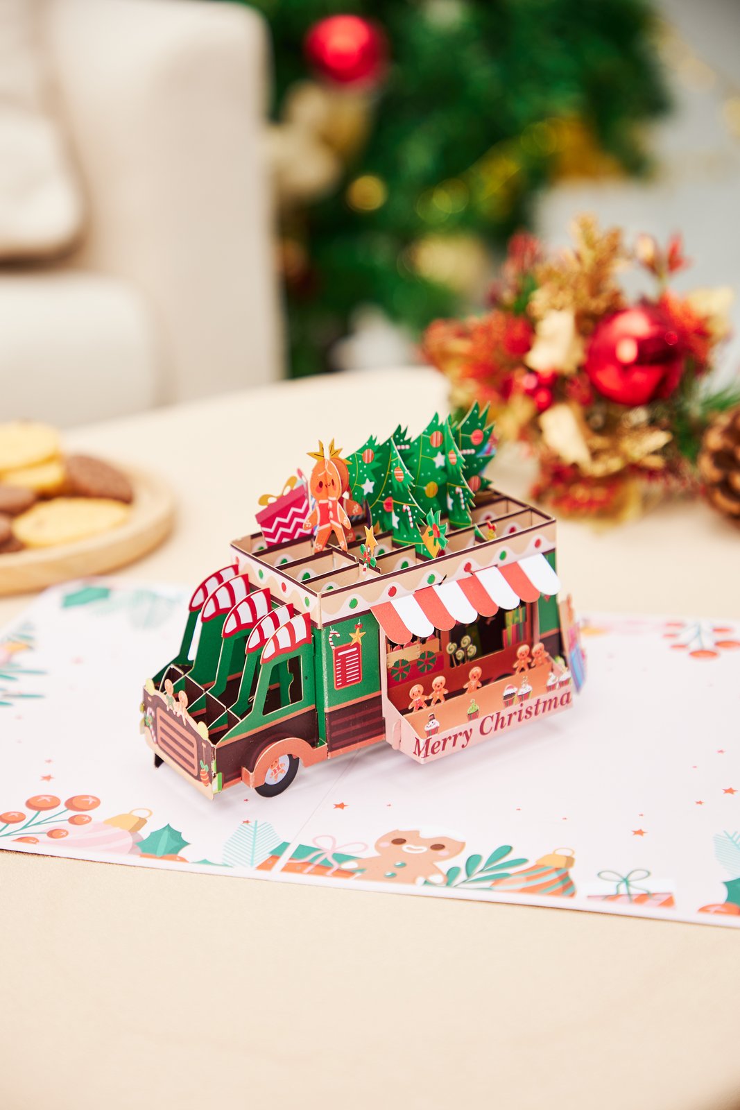 Gingerbread Man Food Truck 3D Pop Up Card