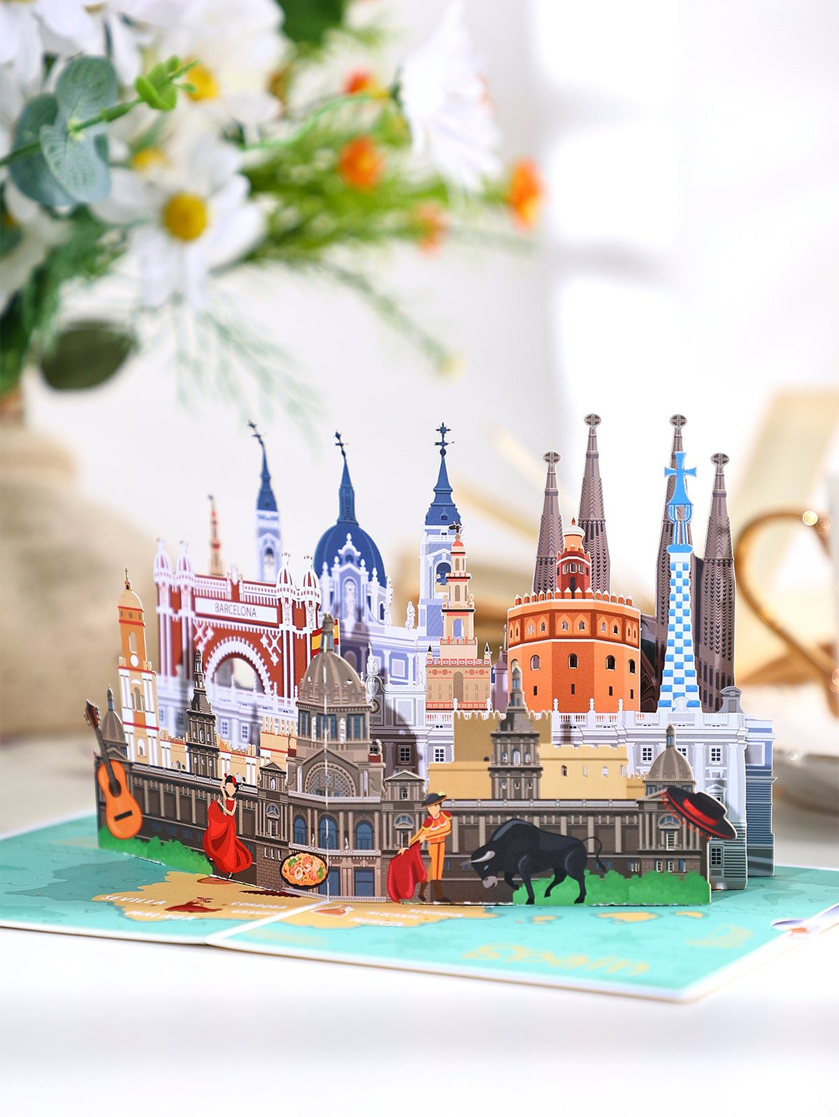 City Cityscape Greeting Card Spain
