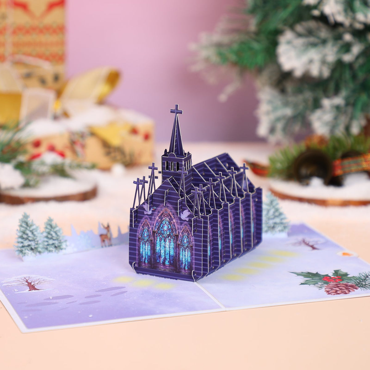 Blue Cathedral 3D Pop Up Card
