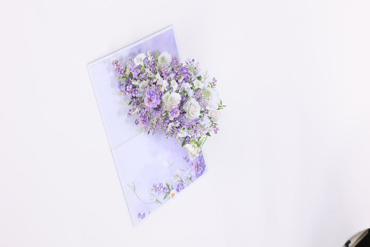 Mixed Wedding Flower Bouquet Pop Up Card