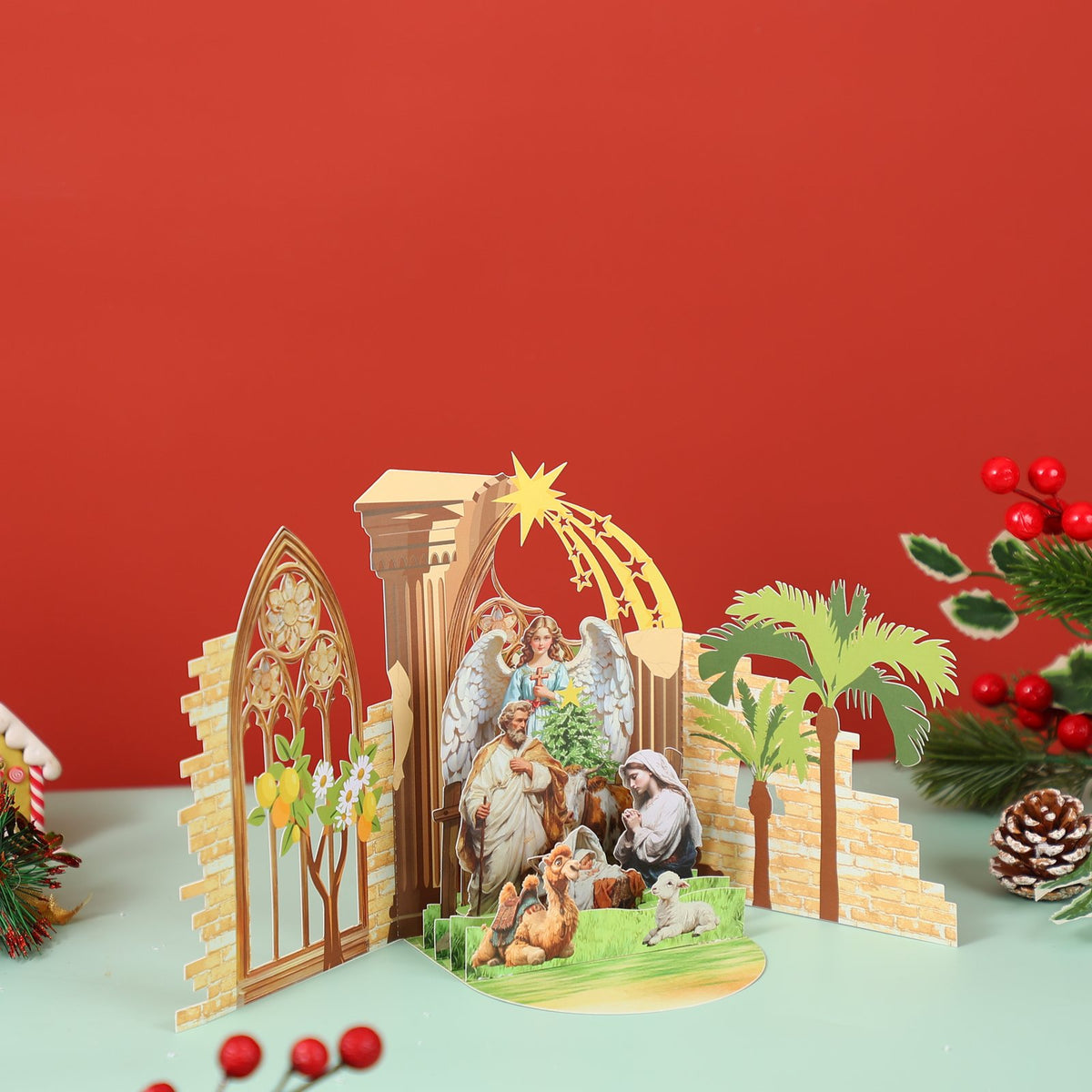 Nativity Double Door Pop Up Card