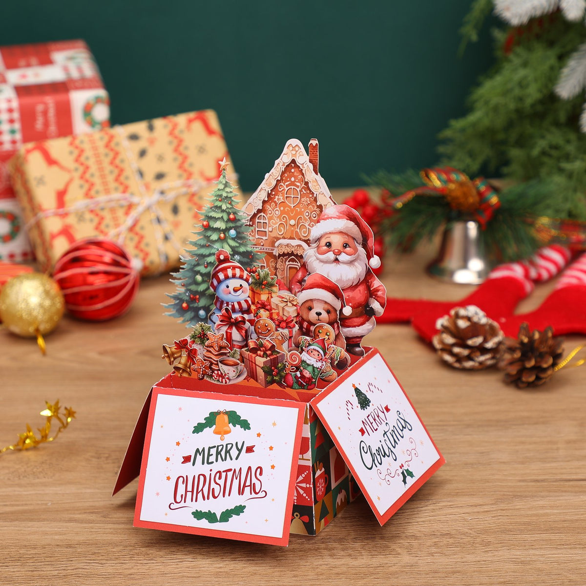 Christmas Party Flower Box Card