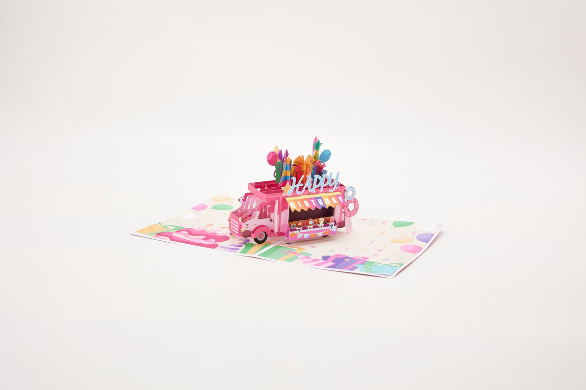 Birthday Ice Cream Food Truck 3D Pop Up Card For Her