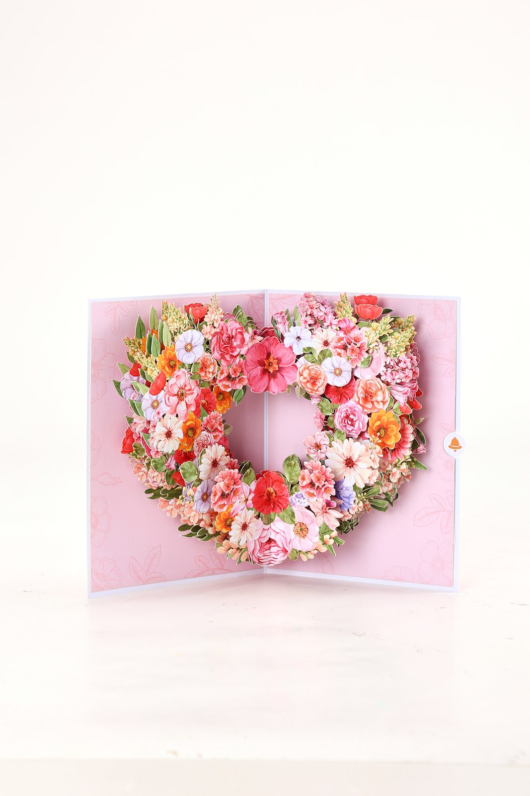 Light Pink Rose Heart 3D Pop Up Card