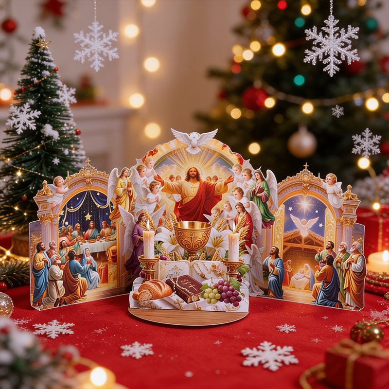 Nativity Double Door Card