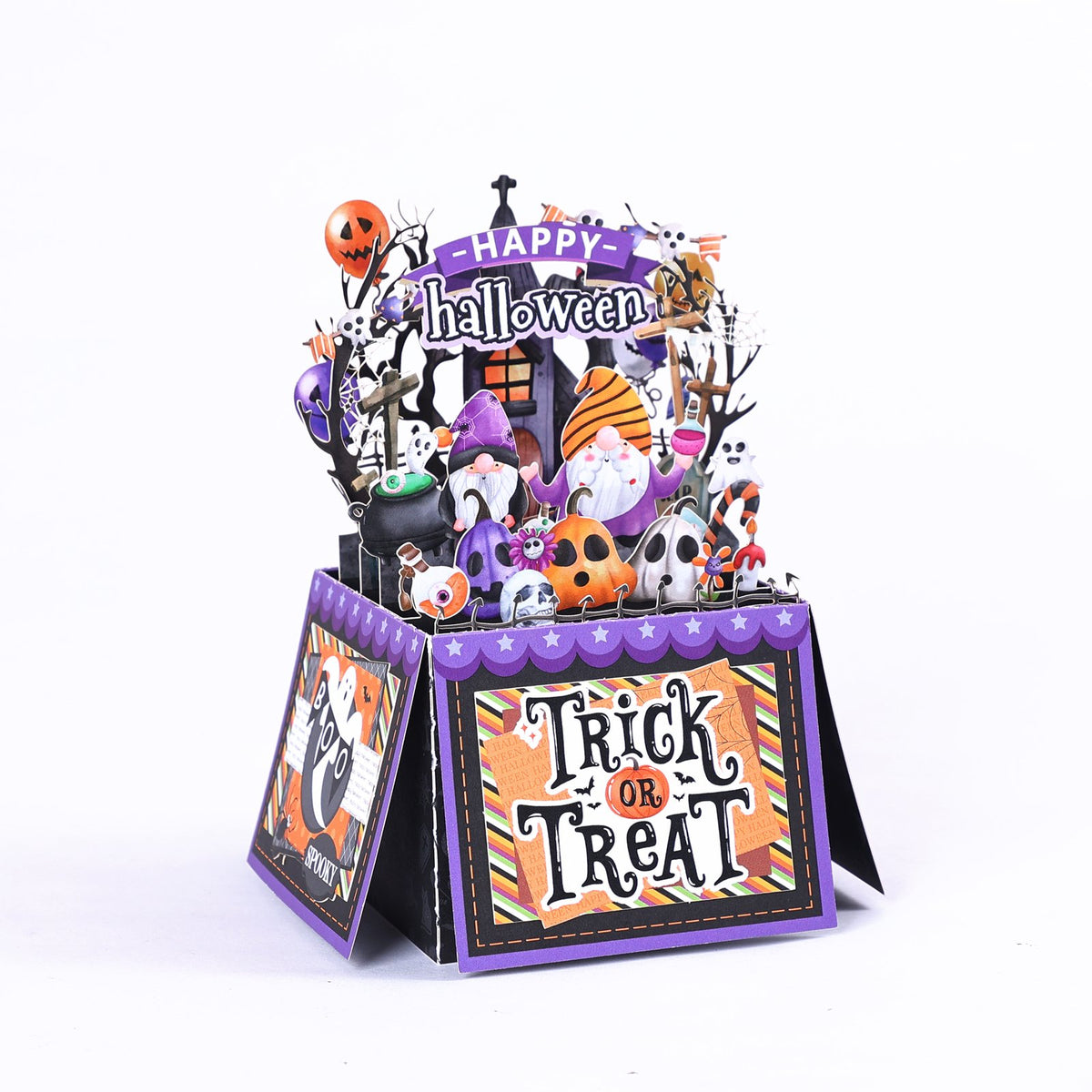 Halloween Gnome Box Purple Card
