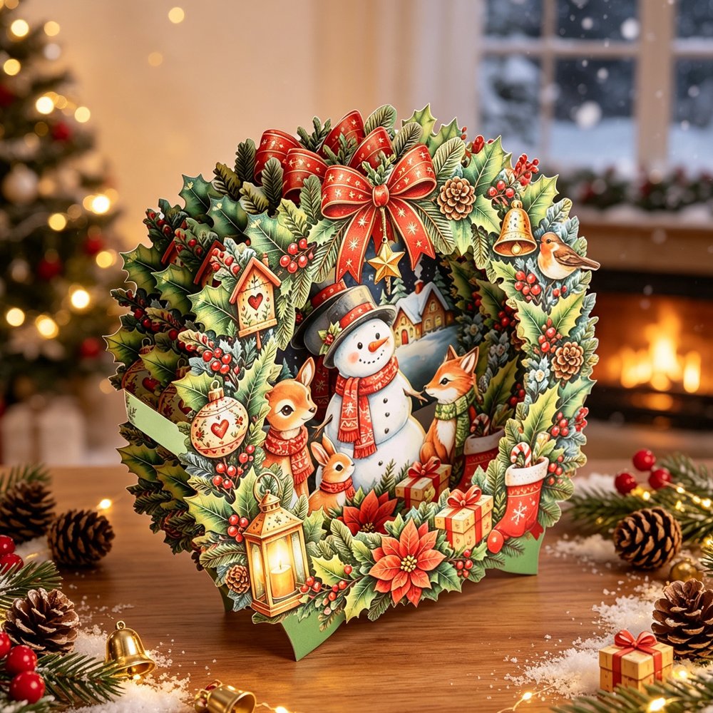 Christmas Beach Double Door Pop Up Card
