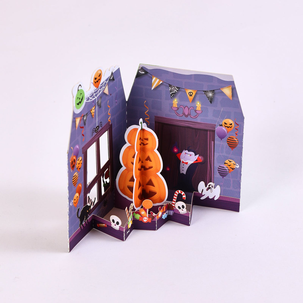 Halloween Pumpkin Open Door Card