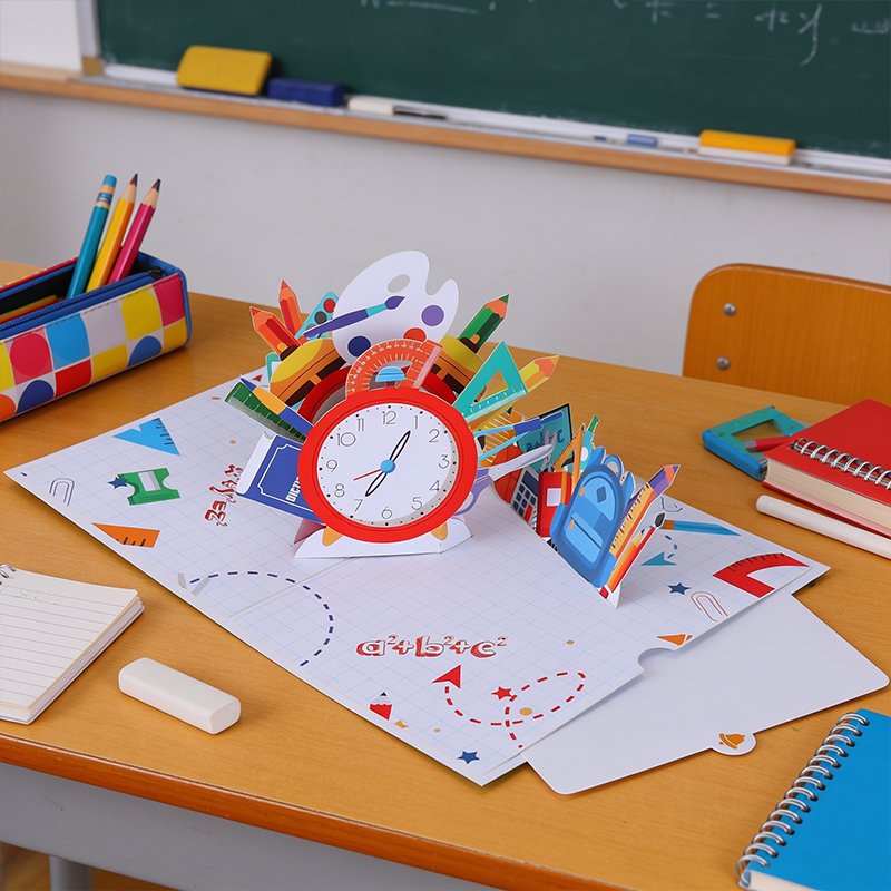Back To School Clock Greeting Card