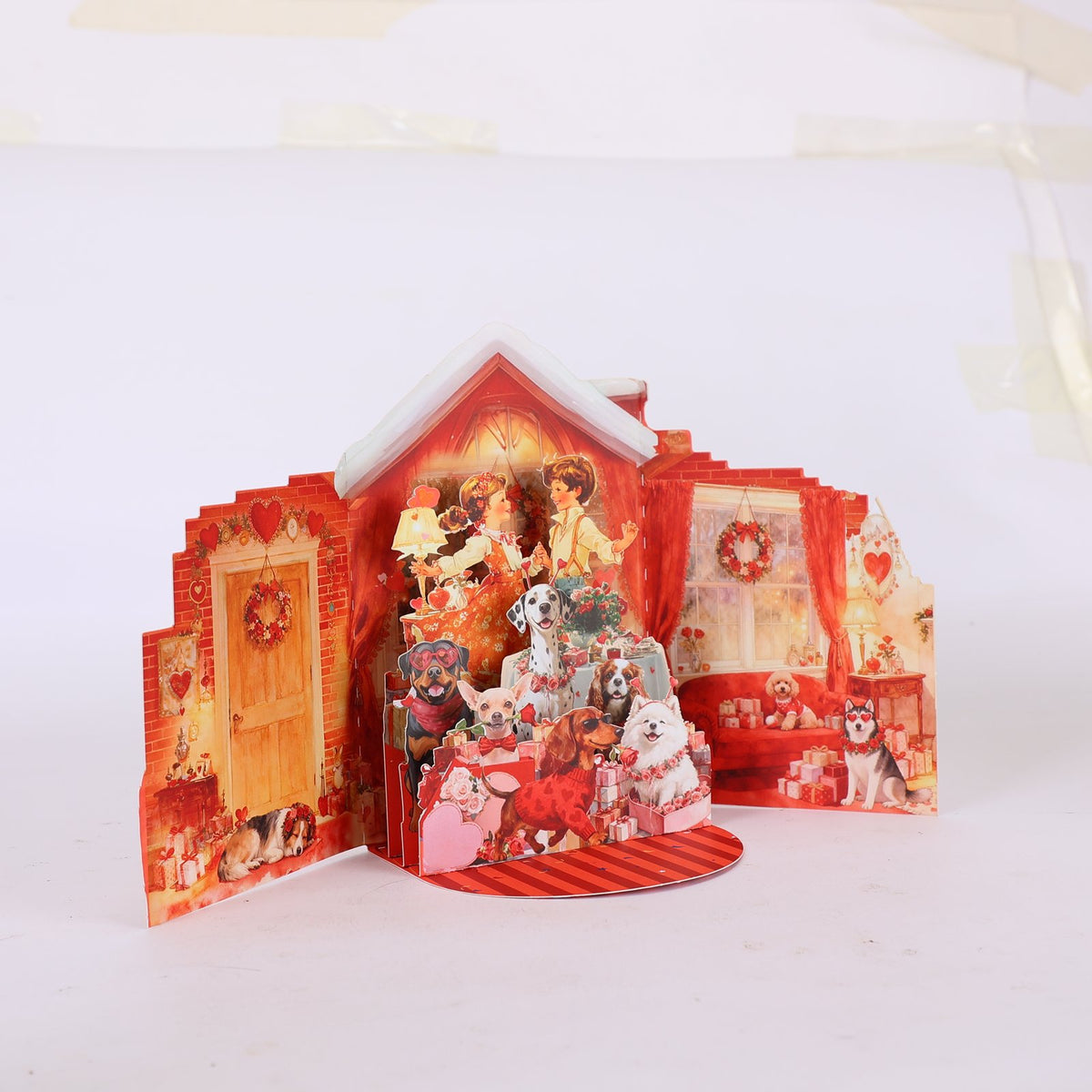 Vintage Valentine's Day Double Door Pop Up Card