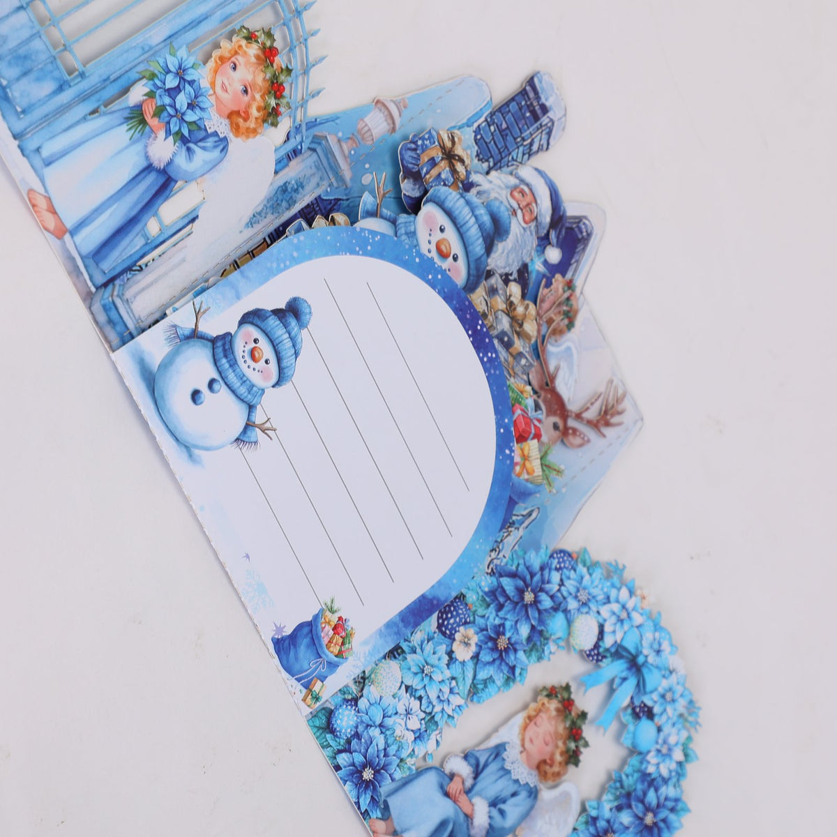 Blue Snowman Arch Christmas Greeting Card