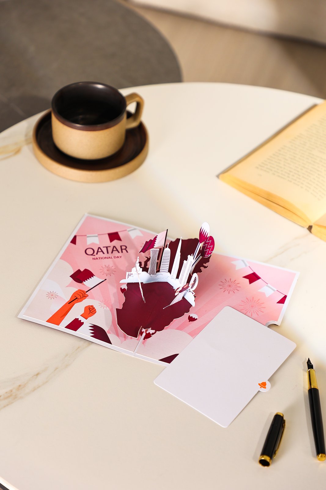 Qatar National Day Map 3D Pop Up Card