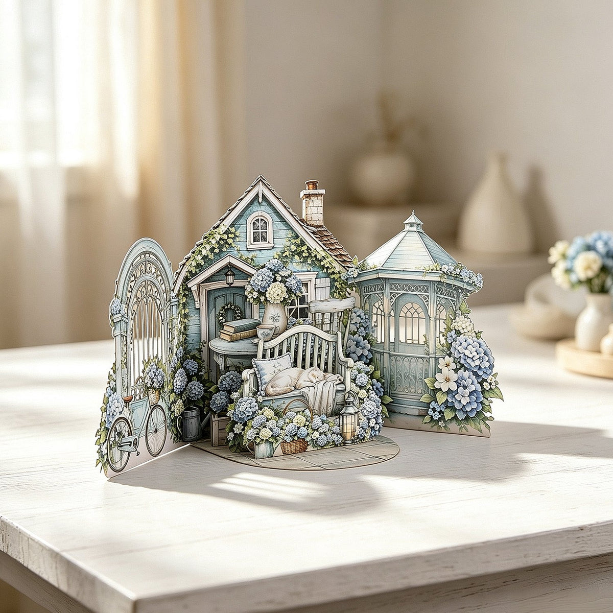 Hydrangea Garden Double Door Card